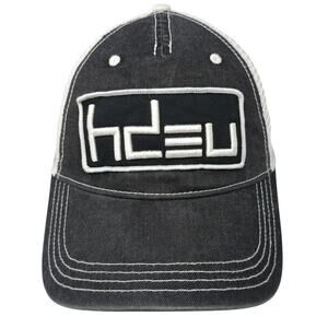 hdeu Snapback Trucker Hat Black One Size Adjustable Mesh Back Embroidered